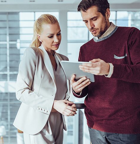 Team discussing project